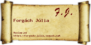 Forgách Júlia névjegykártya